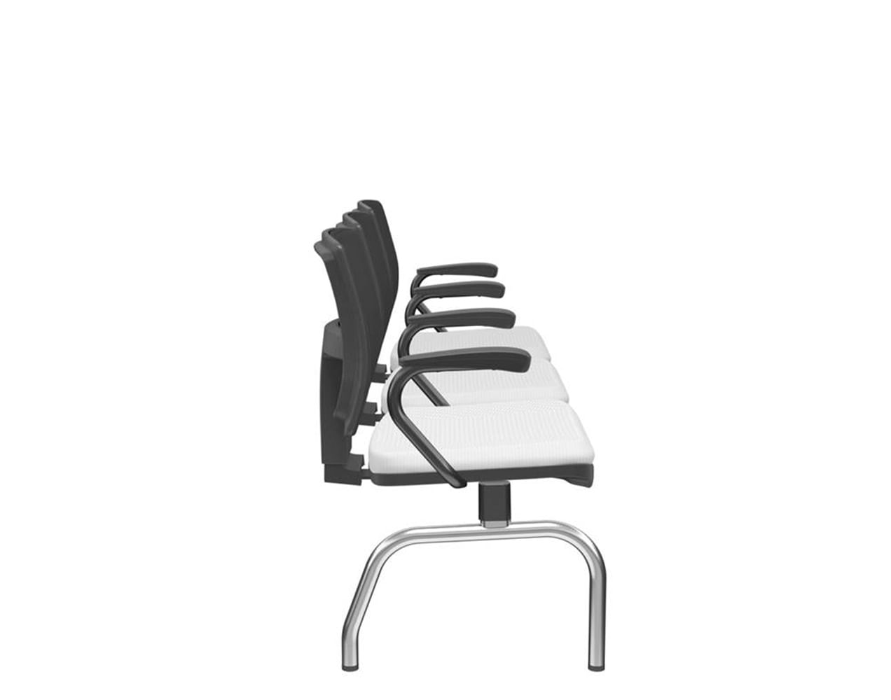 Longarina-Flora-3-Lugares-Encosto-Tela-Preta-Assento-Aero-Branco-Com-Braco-Base-Metal-Cromado-e-Preto---68624