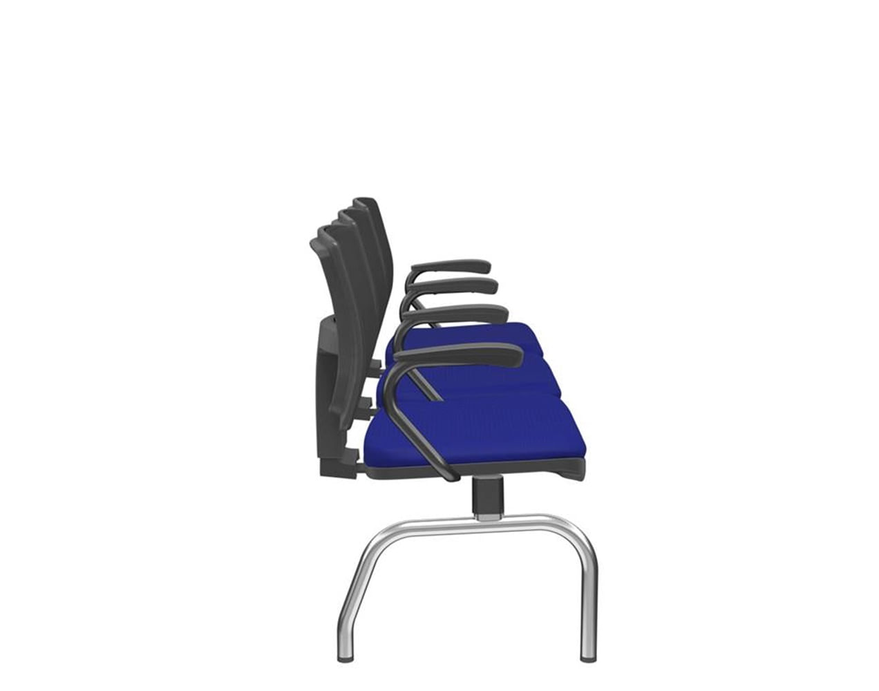 Longarina-Flora-3-Lugares-Encosto-Tela-Preta-Assento-Aero-Azul-Com-Braco-Base-Metal-Cromado-e-Preto---68625