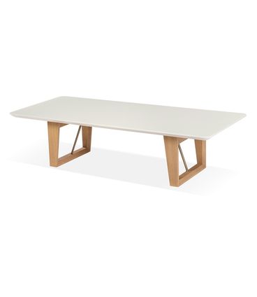 Mesa Centro Sara Off White Com Amendoa Aco Dourado 140cm - 68632