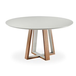 Mesa Jantar Macau Carvalho Amendoa Tampo Off White 140cm - 68640