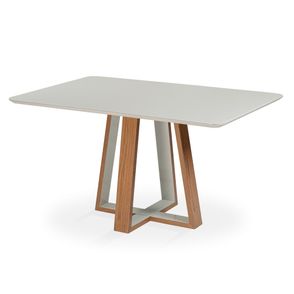 Mesa Jantar Macau Retangular Carvalho Amendo Off White 140cm - 68721