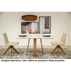 Mesa Jantar Macau Retangular Carvalho Amendo Off White 140cm - 68721
