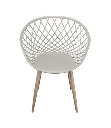 Cadeira Leroy em Polipropileno Fendi com Base Aco cor Madeira - 68730