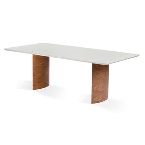 Mesa Jantar Perth Carvalho Amendoa Tampo Off White 200cm - 68731