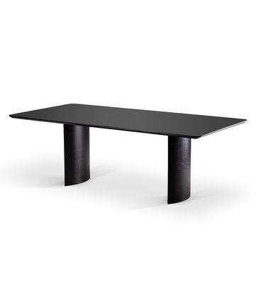 Mesa Jantar Perth Retangular Carvalho Preto Tampo Preto Acetinado 220cm - 68741
