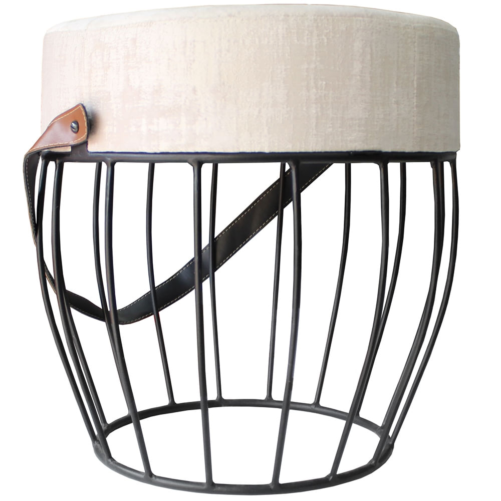 Puff-Butler-Assento-cor-Cru-e-Base-Preta-com-Alca-cor-Caramelo-43-cm---64064
