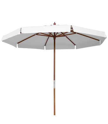 Ombrellone Ilhabela - Cobertura Bagum Branco - Haste em Madeira 240cm - 54285