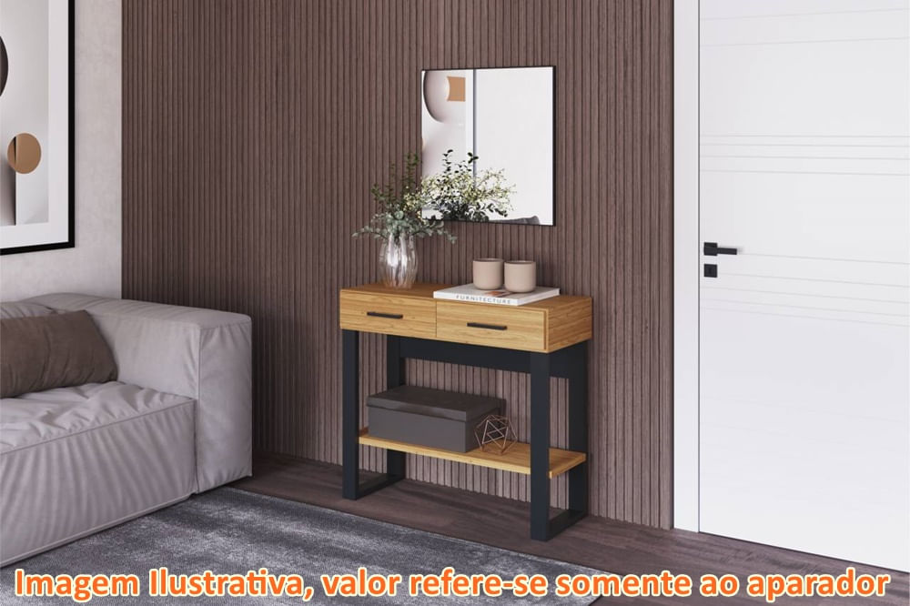 Aparador-Cleveland-2-Gavetas-cor-Freijo-com-Preto-Fosco-80cm---64582
