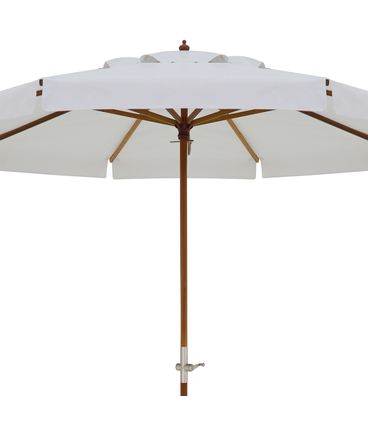 Ombrellone Brisa Branco - Varetas em Madeira - Acionado com Manivela 270cm - 68931