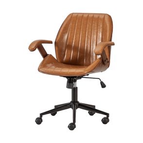 Cadeira Office Saragoça Caramelo Base Em Aço - 68992