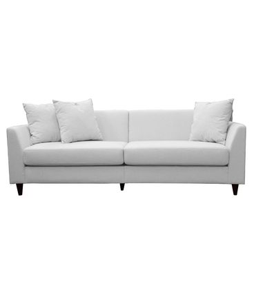 Sofá Lugano Linho Cru com Pés Madeira Imbuia 210 cm - 68944