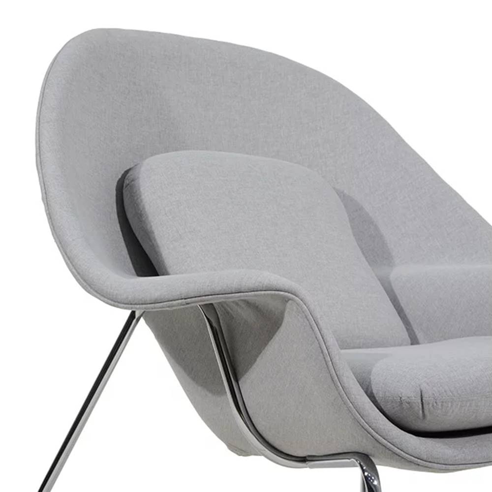 Poltrona-com-Puff-Womb-Saarinen-Tecido-Cinza-Base-Cromada---69146