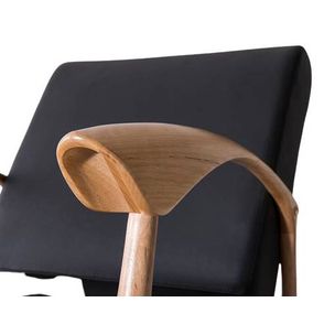 Martinho Couro Natural Preto Base de Madeira Natural - 69151