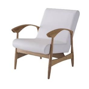 Martinho Couro Natural Branco Base de Madeira Natural - 69152