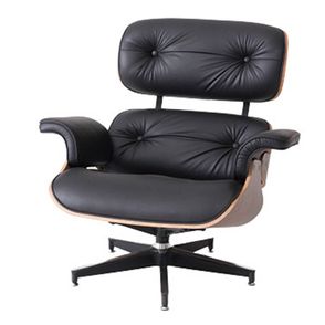 Poltrona Charles Eames Freijó Estofada Preto Pés Alumínio - 69158