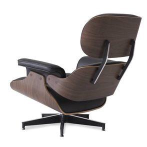 Poltrona Charles Eames Freijó Estofada Preto Pés Alumínio - 69158