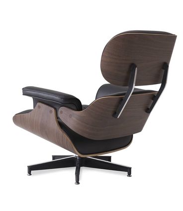 Poltrona Charles Eames Freijó Estofada Preto Pés Alumínio - 69158