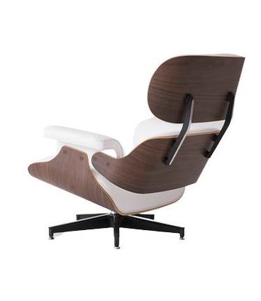 Poltrona Charles Eames Freijó Estofada Branca Pés Alumínio - 69159