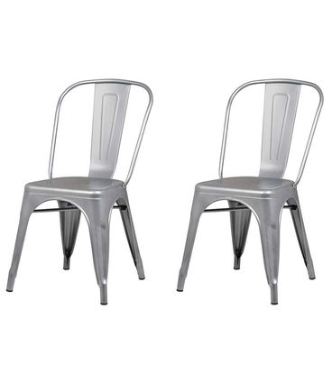 Kit Duas Cadeira Iron Tolix Cor Aco - 69093