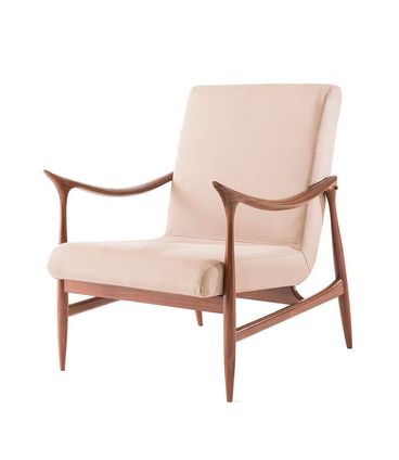 Poltrona Raft Bege Base Madeira Imbuia - 69177