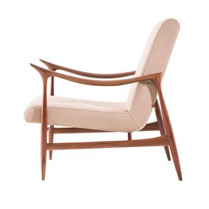 Poltrona Raft Bege Base Madeira Imbuia - 69177