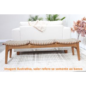 Banco Amores 1,64 MT (LARG) Assento Corda cor Areia Estrutura em Madeira Pinhao - 56914