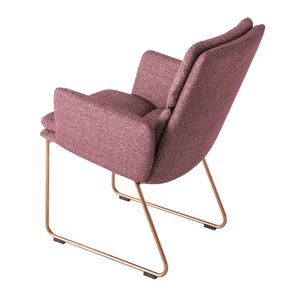 Poltrona Nyon Estofada Vinho Pés Aço Carbono Cobre - 69213