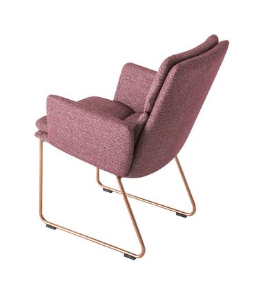 Poltrona Nyon Estofada Vinho Pés Aço Carbono Cobre - 69213