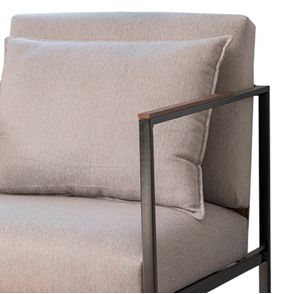 Poltrona Mars Estofada Cinza Claro Base de Aço Carbono Preto - 69254