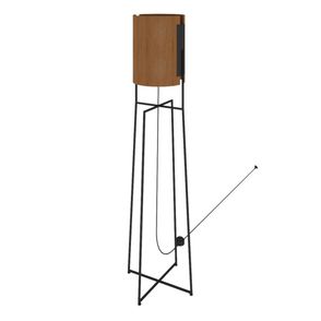 Luminária Sicília Cupula cor Amendoa com Base Metal Preta 161 cm - 63598