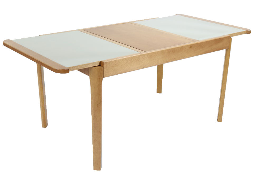 Mesa-Elastica-Izza-Tampo-de-Vidro-Fendi-Claro-e-Base-Madeira-Cor-Amendoa-140cm---69370