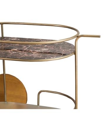 Carrinho Bar Cosmos Estrutura Aço Carbono Dourado Com Vidro - 69442