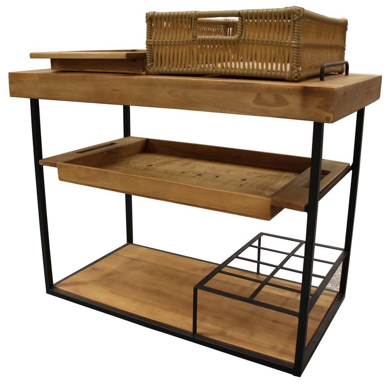 CarrinhoBarBergenemMadeiraeFibracorMelcomBaseMetalPreta95cm69456