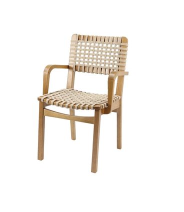 Cadeira Paixões Com Braço Corda Areia Base Madeira Amêndoa - 69520