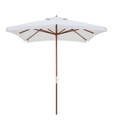 Ombrellone Quadrado Rubi Branco Haste em Madeira 2,05 mts - 69523