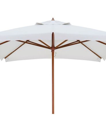 Ombrellone Quadrado Rubi Branco Haste em Madeira 2,05 mts - 69523