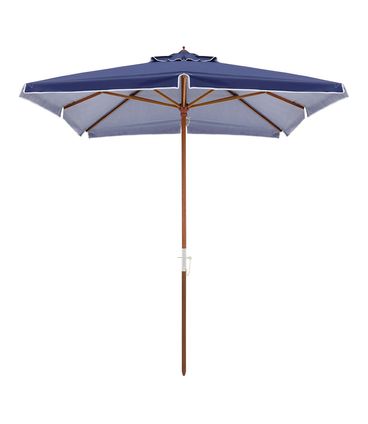 Ombrellone Quadrado Rubi Azul Haste em Madeira 2,05 mts - 69526