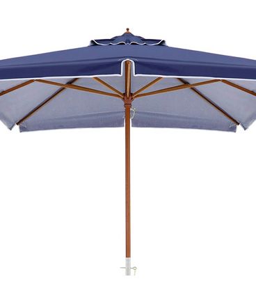 Ombrellone Quadrado Rubi Azul Haste em Madeira 2,05 mts - 69526