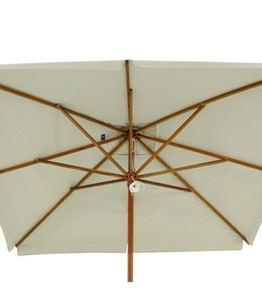 Ombrellone Quadrado Rubi Bege Haste em Madeira 2,05 mts - 69532