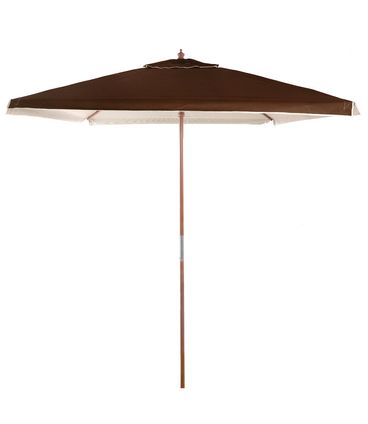 Ombrellone Quadrado Rubi Marrom Haste em Madeira 2,05 mts - 69534