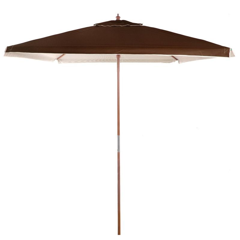 OmbrelloneQuadradoRubiMarromHasteemMadeira205mts