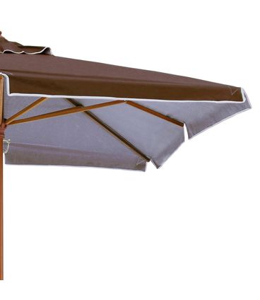 Ombrellone Quadrado Rubi Marrom Haste em Madeira 2,05 mts - 69534