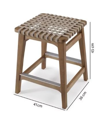 Banqueta Amores Baixa Corda Nude Base Pinhão 45cm - 69560