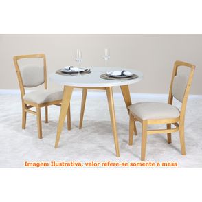 Mesa Roseta Tampo Vidro Fendi Claro Base Amêndoa 110cm - 69568