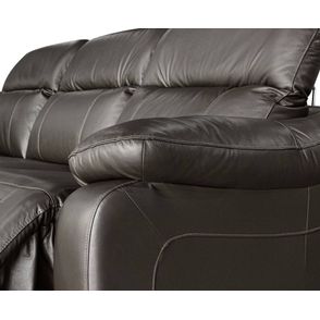 Sofá Andreas Reclinável 2 Lugares + Chaise Fixo Couro Preto 283cm - 69586