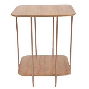 Mesa Apoio Lógica Alta Amêndoa Estrutura Ferro Cobre 66cm - 69668
