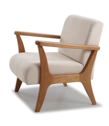 Poltrona Paquetá Estofada Assento Machê Base Amêndoa 70cm - 69752