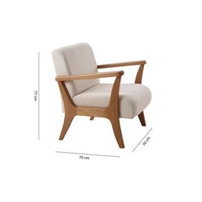 Poltrona Paquetá Estofada Assento Machê Base Amêndoa 70cm - 69752