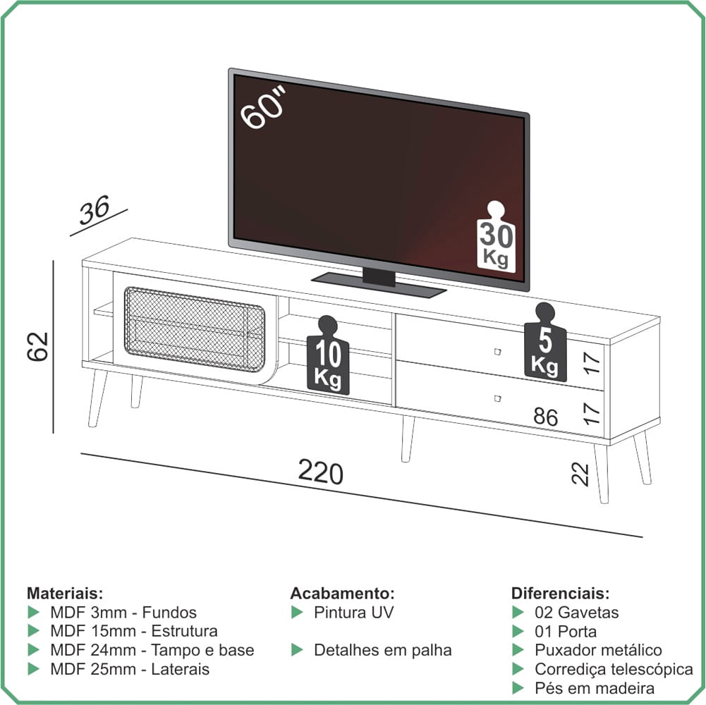 Rack-Nature-TB311-Freijo-com-Palha-Natural-Sextavada-220-cm---69374