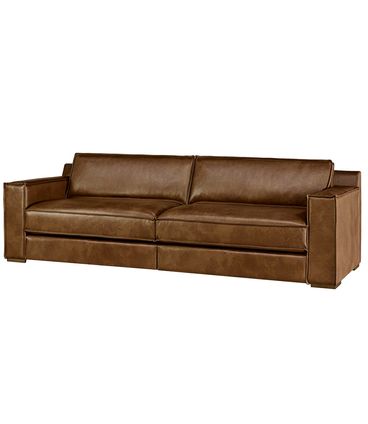 Sofá Wilky 3 Lugares Fixo Couro Marrom 230cm - 69791